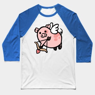 Cute Cartoon Cupid Piggy Baseball T-Shirt